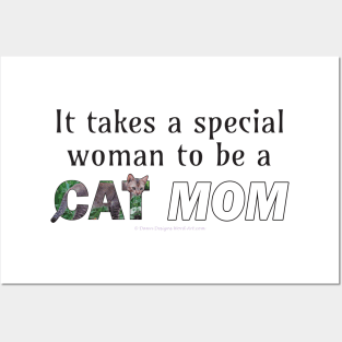 It takes a special woman to be a cat mom - brown sand cat oil painting word art Posters and Art